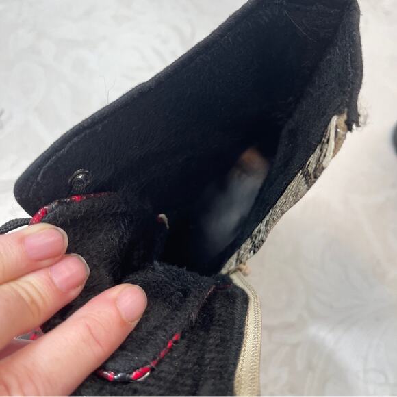 Bamboo snakeskin combat lace up boots 7.5 - Picture 13 of 14